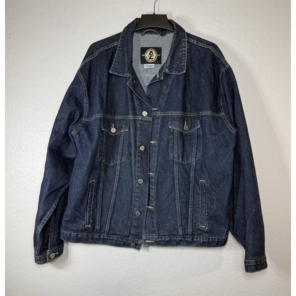 Men's XL Blue Denim Jean Jacket Button Logo Pockets Casual by  Arizona Jean Co
